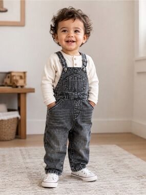 Zara denim overalls 12-18 months